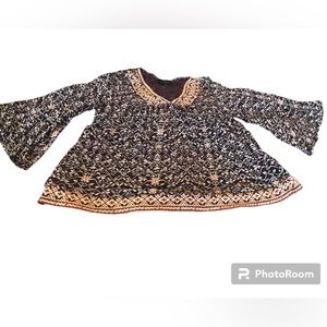 Lucky 🍀 Brand Bell Sleeve Boho Top Sz S